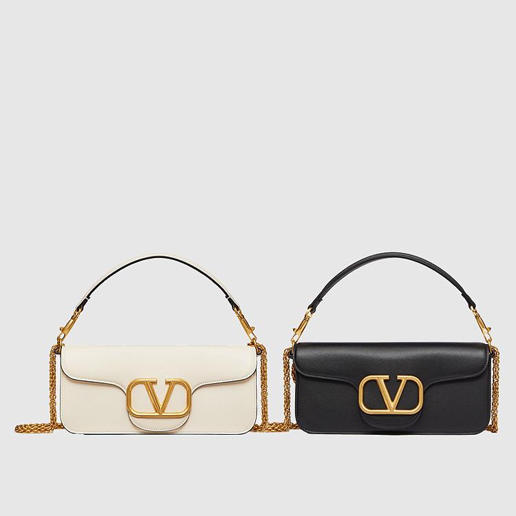 발렌티노 로코 송아지 가죽 체인 숄더백