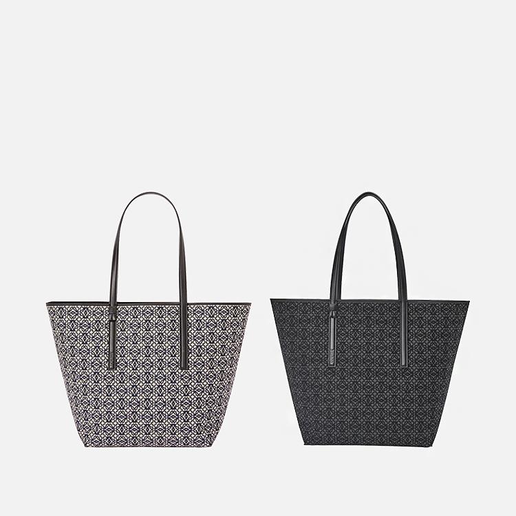 로에베 애너그램 자카드 & 카프스킨 T 토트 백