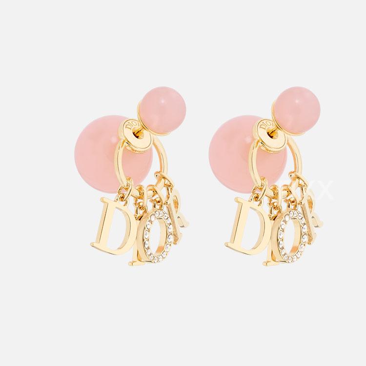 디올 트라이벌 레드진주 크리스탈 귀걸이