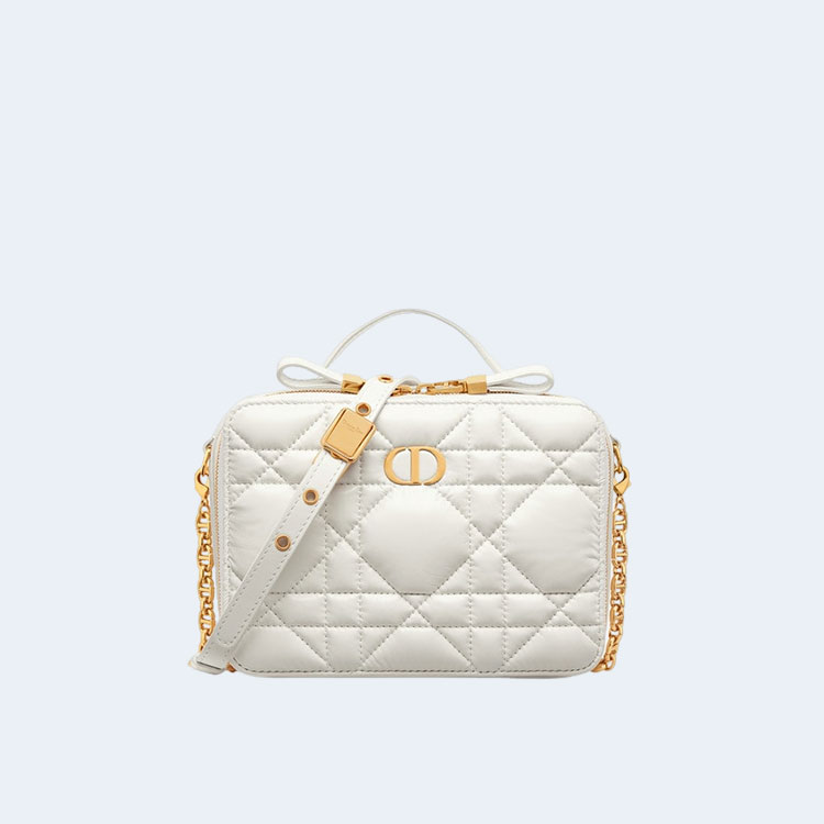 디올 카로 박스 백 화이트 퀄트