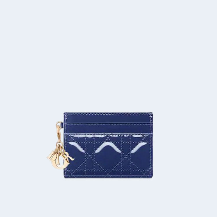 디올 레이디 5-슬롯 카드 지갑 블루