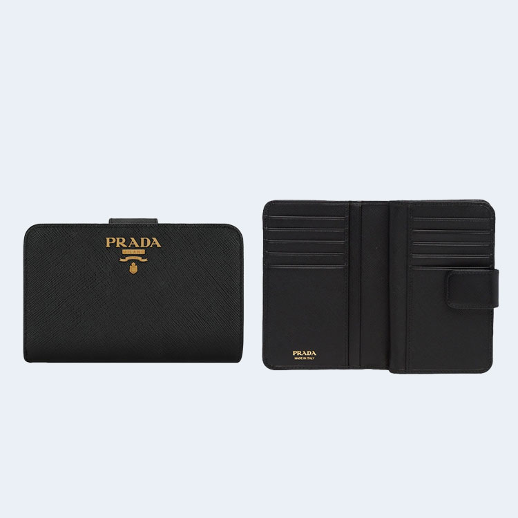 프라다 사피아노 메탈로고 어라운드 지갑