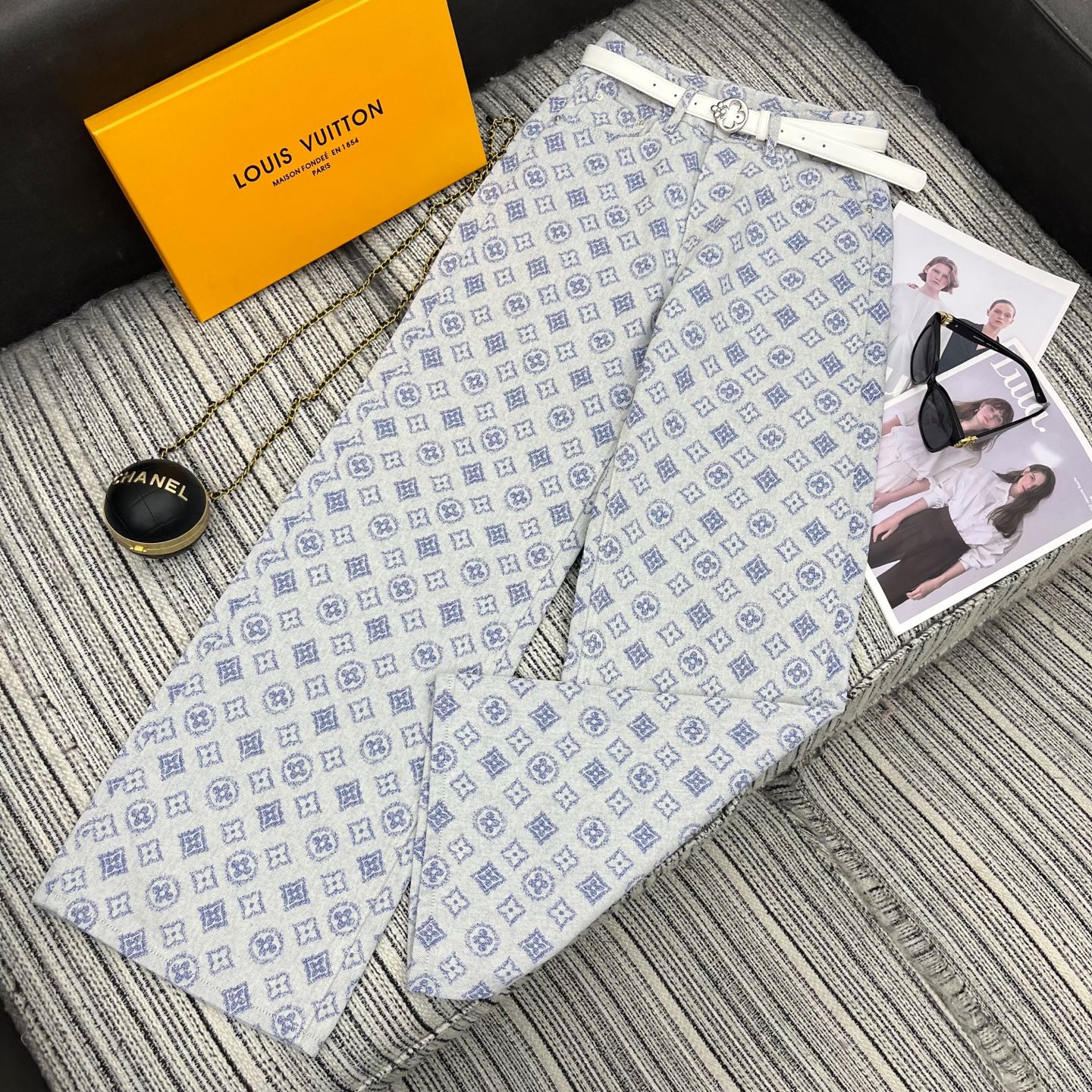 루이비통 자카드 데님 팬츠