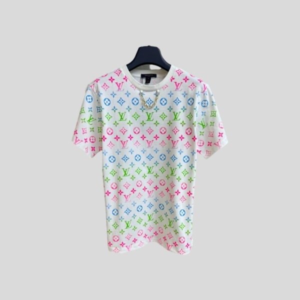루이비통 멀티 컬러 로고 반팔 티셔츠