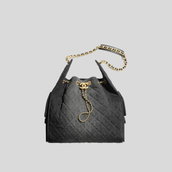 샤넬 25 미디엄 버킷 드로스트링 백 (워시드블랙)