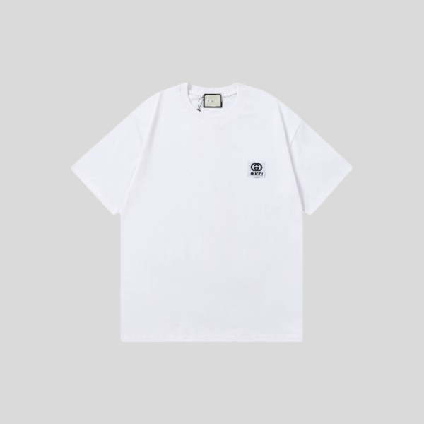 구찌 자수 레터 반팔 티셔츠