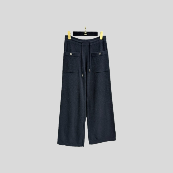 샤넬 포켓 와이드 레그 팬츠