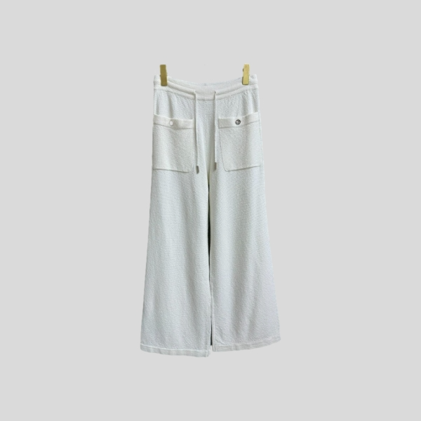 샤넬 포켓 와이드 레그 팬츠