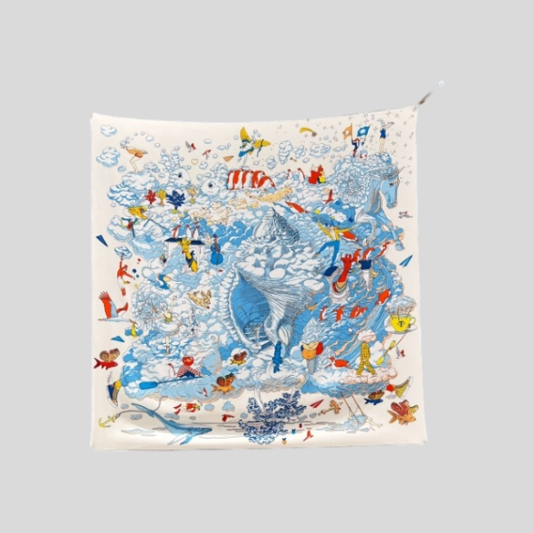 에르메스 마이 클라우즈 스카프(화이트)