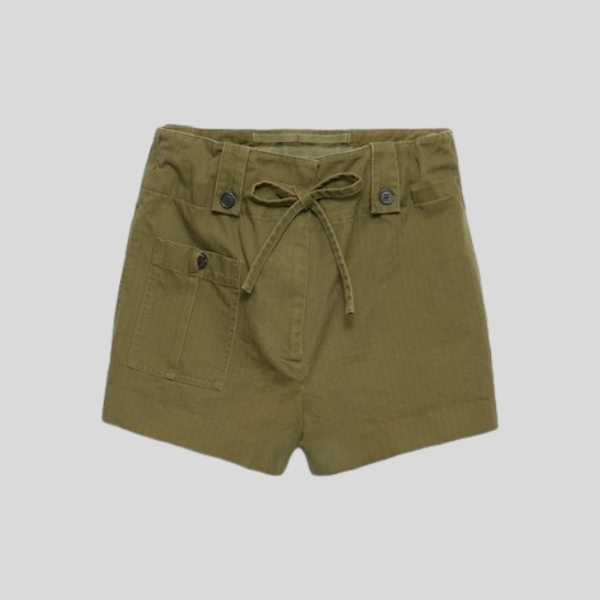 프라다 워시드 쉐브론 쇼츠 밀리터리