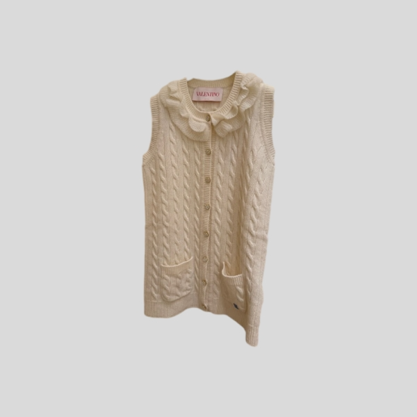 발렌티노 러플 니트 베스트