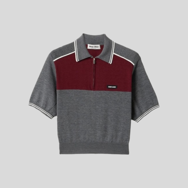 미우미우 콘트라스트 폴로 반팔 셔츠