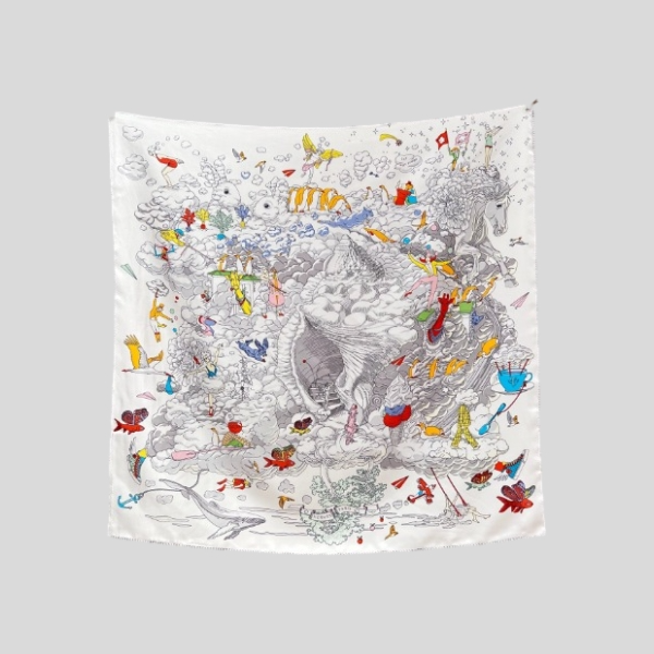 에르메스 마이 클라우즈 스카프(화이트)