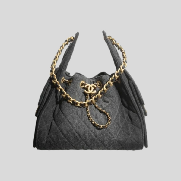 샤넬 25 스몰 버킷 드로스트링 백 (워시드블랙)