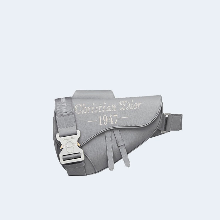 디올 1947 로고 새들 크로스백 그레이