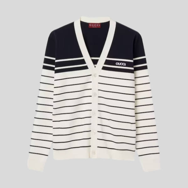 구찌 스트라이프 콘트라스트 가디건