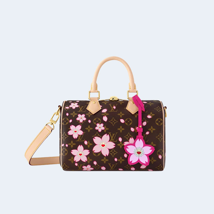 루이비통 x MURAKAMI 스피디 반둘리에 25 사쿠라 브라운