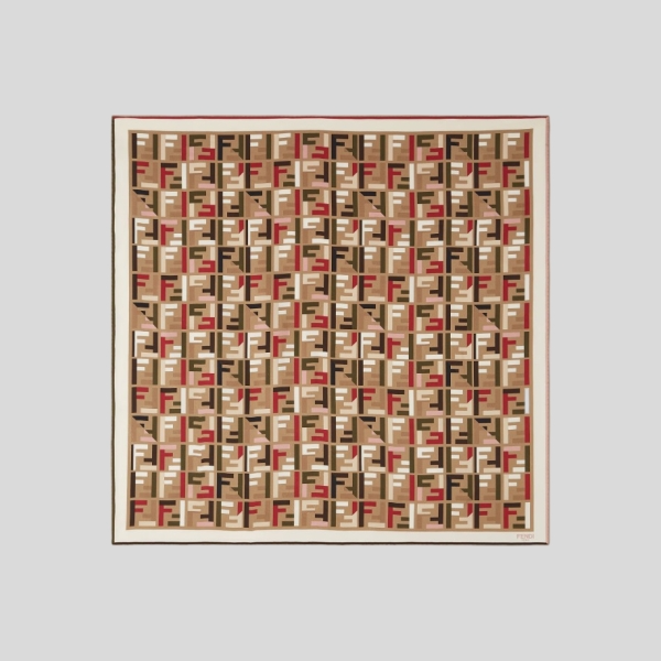 펜디 플래그 스카프 캐멀