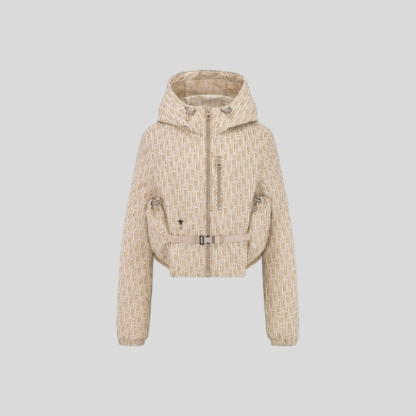 디올 태피터 자카드 숏 후드 재킷