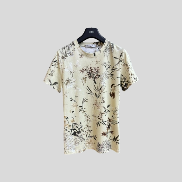 디올 꽃무늬 반팔 티셔츠