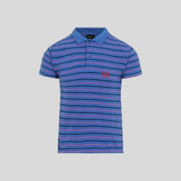 발렌시아가 블루 반팔 폴로 티셔츠