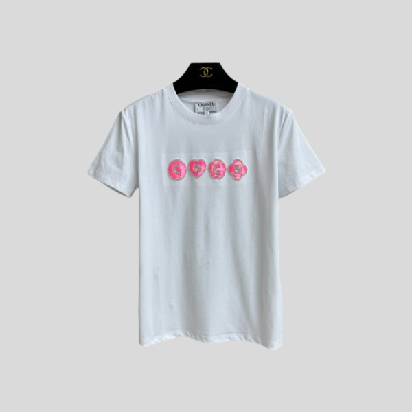 샤넬 코코 자수 티셔츠 화이트