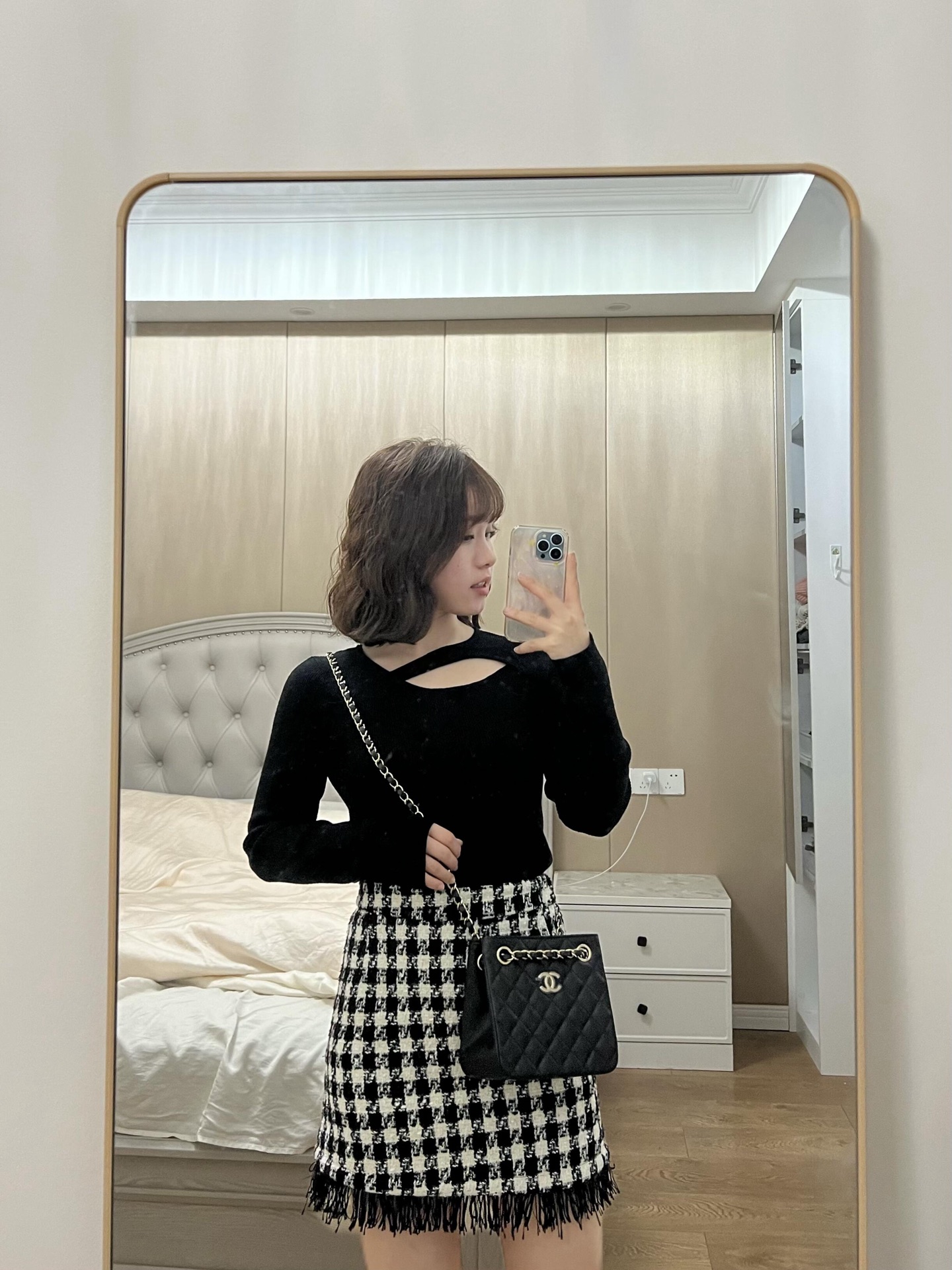 샤넬 25c 미니 토트 블랙