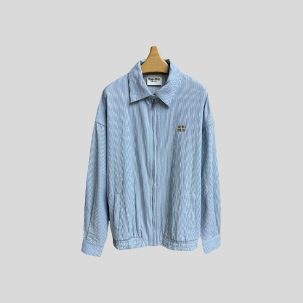 미우미우 데님 코튼 집업 자켓