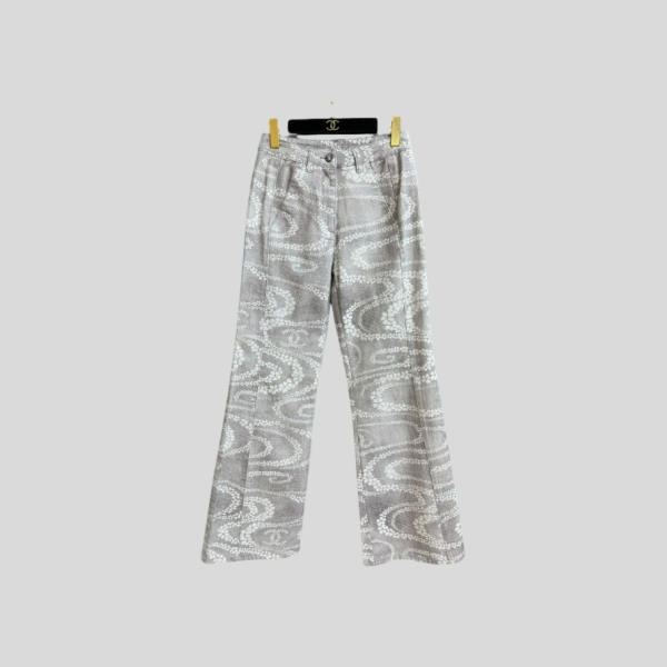 샤넬 꽃잎 패턴 팬츠