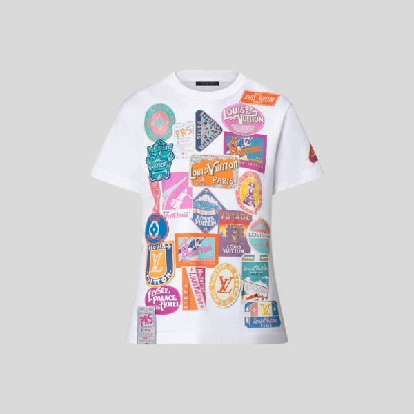 루이비통 트래블 패치 프린트 티셔츠