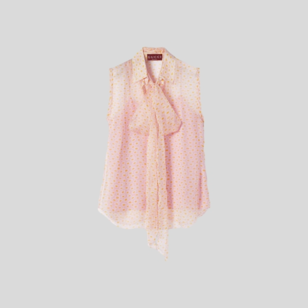 구찌 플라워 실크 탑