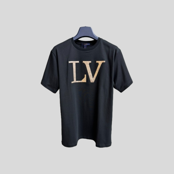 루이비통 자수 티셔츠 블랙