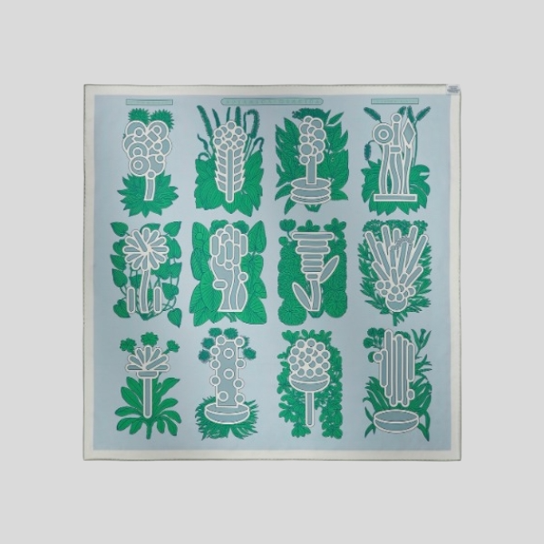 에르메스 양면 스카프 파우더 블루