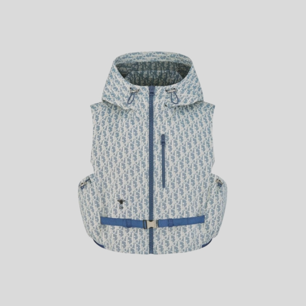 디올 태피터 자카드 후드 조끼