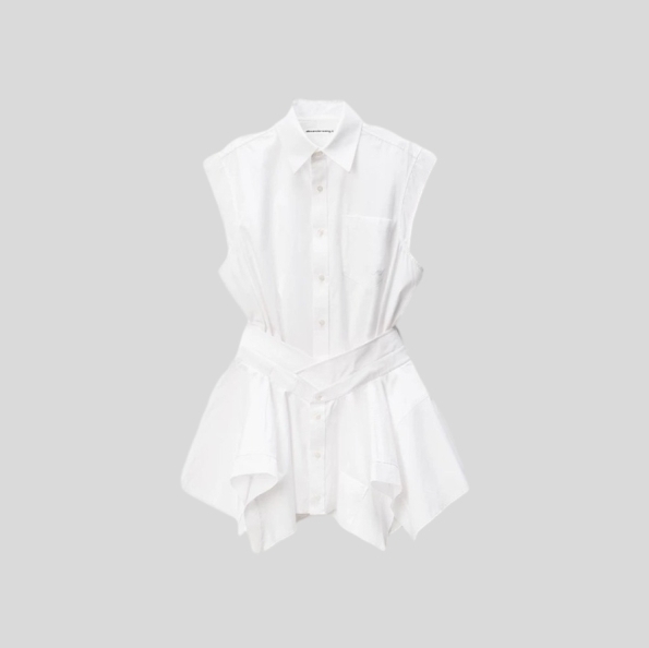 알렉산더왕 화이트 프리 스타일드 코튼 셔츠드레스