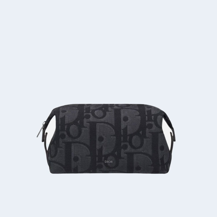 디올 토일레트리 백 블랙 맥시 오블리크 자카드