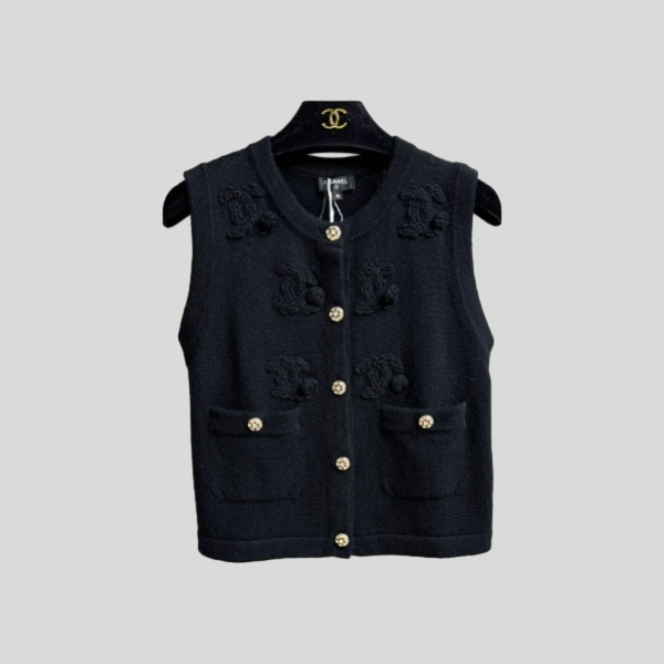 샤넬 플라워 니트 베스트