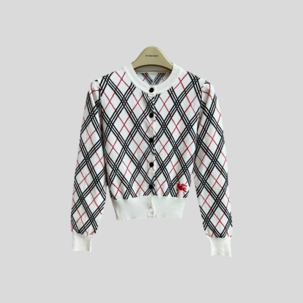 버버리 플레드 니트 가디건