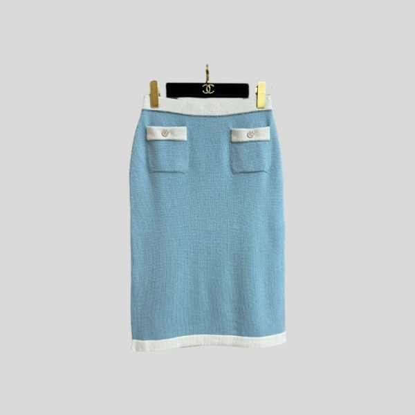샤넬 컬러블록 스커트