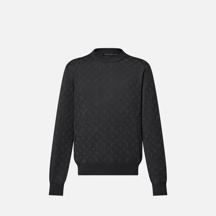 루이비통 모노그램 장식 울 이브닝 크루넥