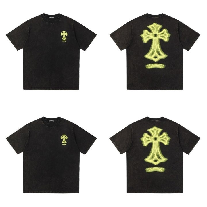 크롬하츠 세메터리 로고 워싱 티셔츠