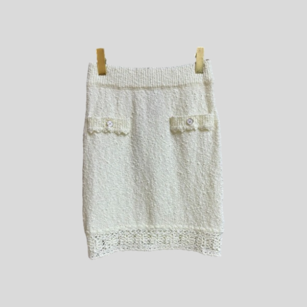 샤넬 레이스 니트 스커트