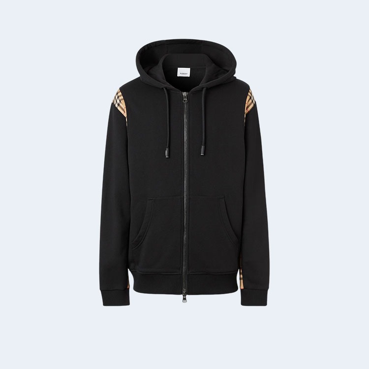 버버리 빈티지 체크 패널 후드 집업