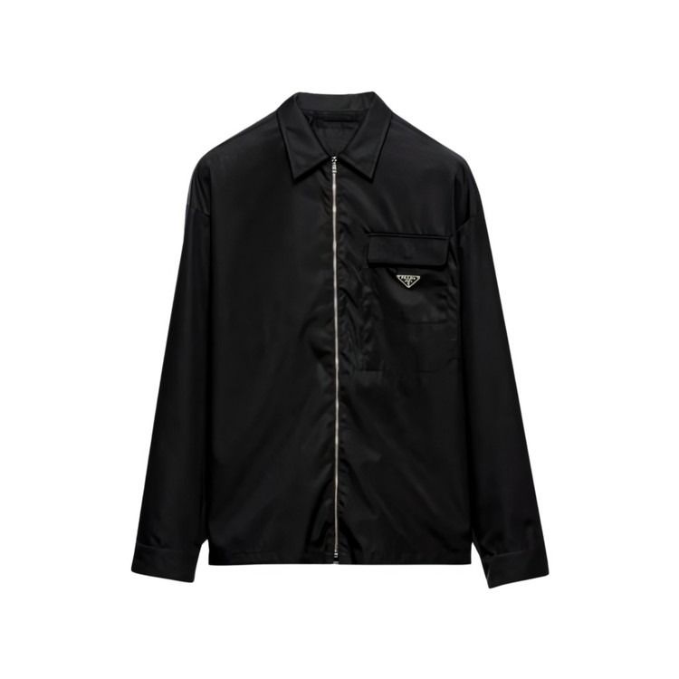프라다 리나일론 집업 셔츠 블랙