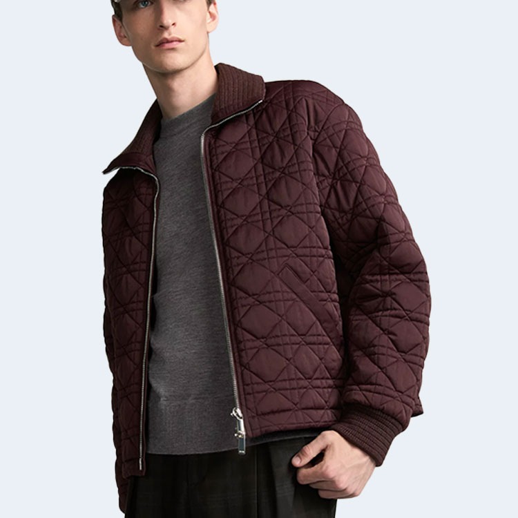 디올 버건디 테크니컬 패브릭 까나쥬 자켓