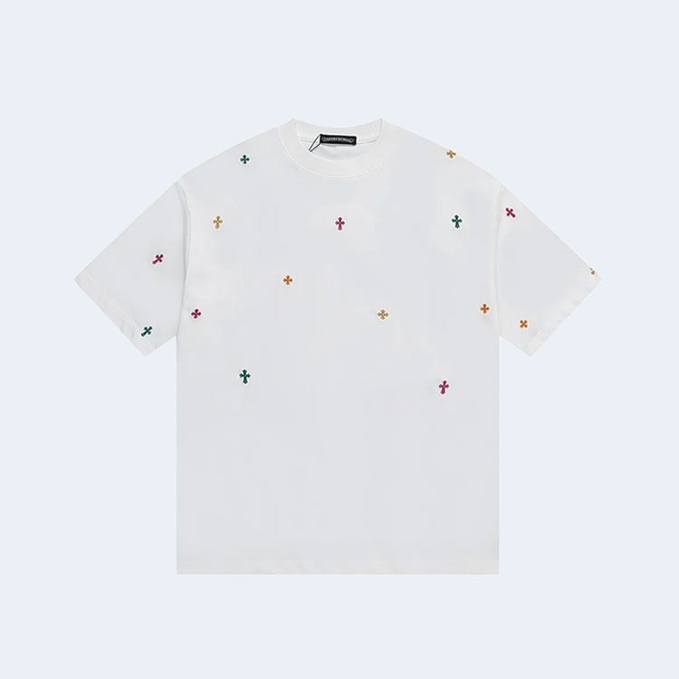 크롬하츠 미니크로스 자수 티셔츠 화이트