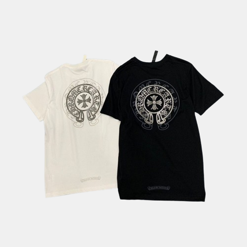 크롬하츠 산스크리트 더블 섀도우 홀스슈 크로스 티셔츠