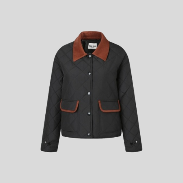 미우미우 퀼팅 테크니컬 퐁제 블루종