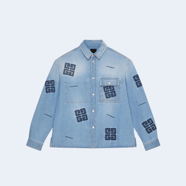 지방시 자수 데님 스포츠 데님 셔츠