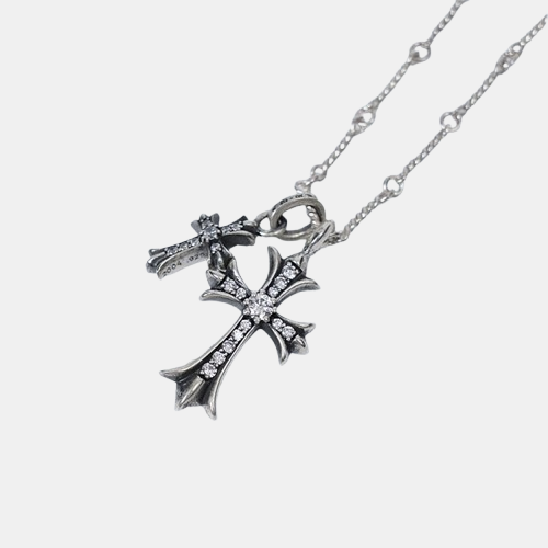 크롬하츠 크로스 베이비펫 참 다이아몬드 목걸이